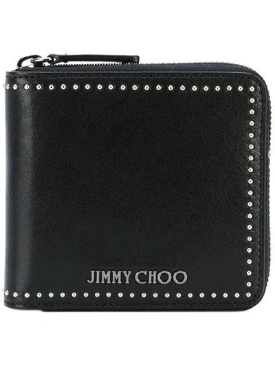 Shop Jimmy Choo Lawrence Zip-around Wallet - Black