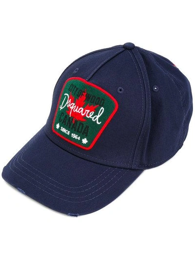 Shop Dsquared2 Logo Patch Baseball Cap - Blue