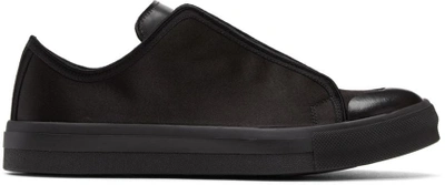 Shop Alexander Mcqueen Black Satin Low Cut Sneakers In 1000 - Blk/blk/blk/b