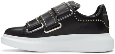 Shop Alexander Mcqueen Black Studded Straps Oversized Sneakers In 1000 - Black