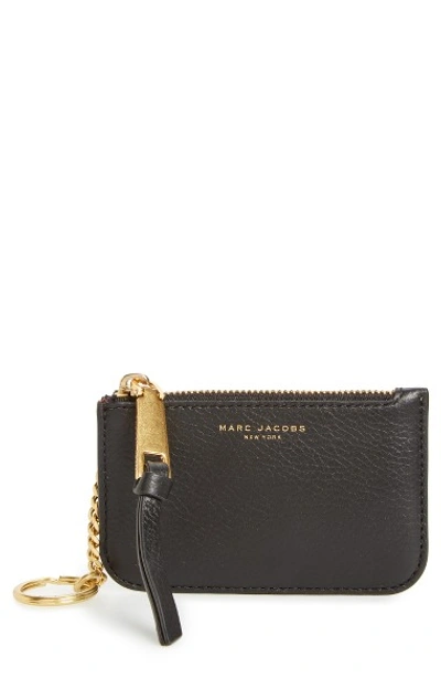 Marc Jacobs Recruit Leather Key Case In Black