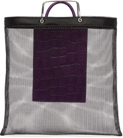 Givenchy Black & Purple Mesh Tote