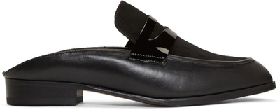 Shop Robert Clergerie Black Allan Slip-on Loafers
