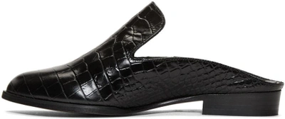 Shop Robert Clergerie Black Croc-embossed Alice Slip-on Loafers