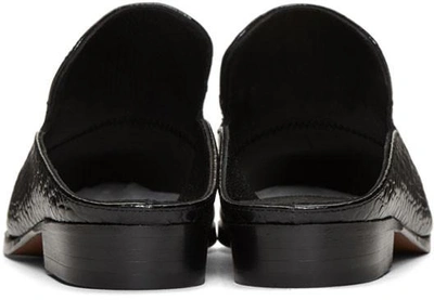 Shop Robert Clergerie Black Croc-embossed Alice Slip-on Loafers
