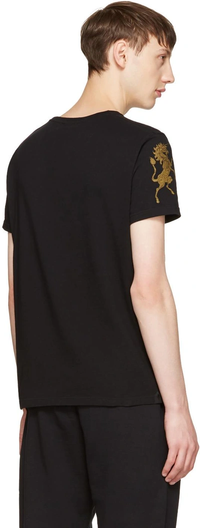 Shop Alexander Mcqueen Black Bullion T-shirt In 0901 - Black/gold