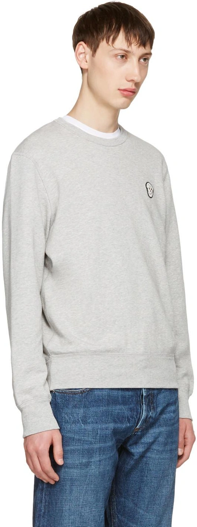 Shop Alexander Mcqueen Grey Bullion Skull Patch Sweatshirt