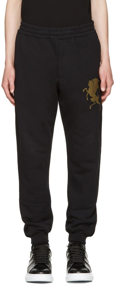 Shop Alexander Mcqueen Black Coat Of Arms Lounge Pants