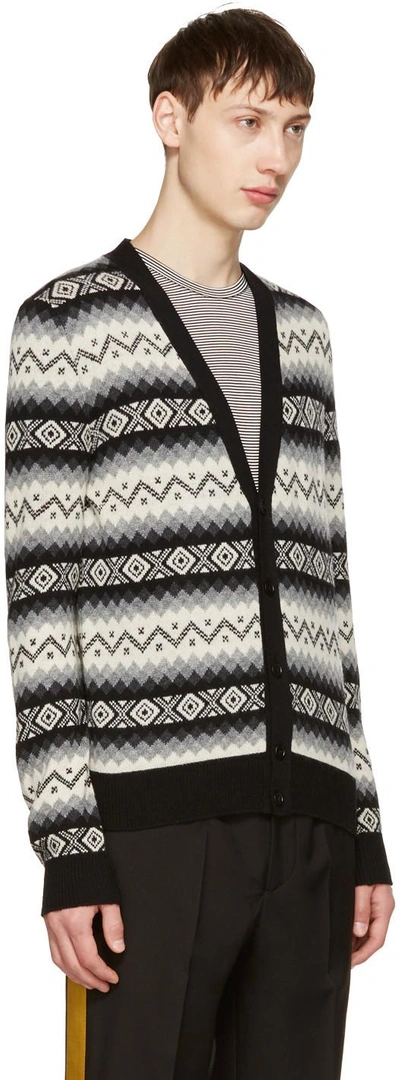 Shop Alexander Mcqueen Black & Beige Cashmere Cardigan