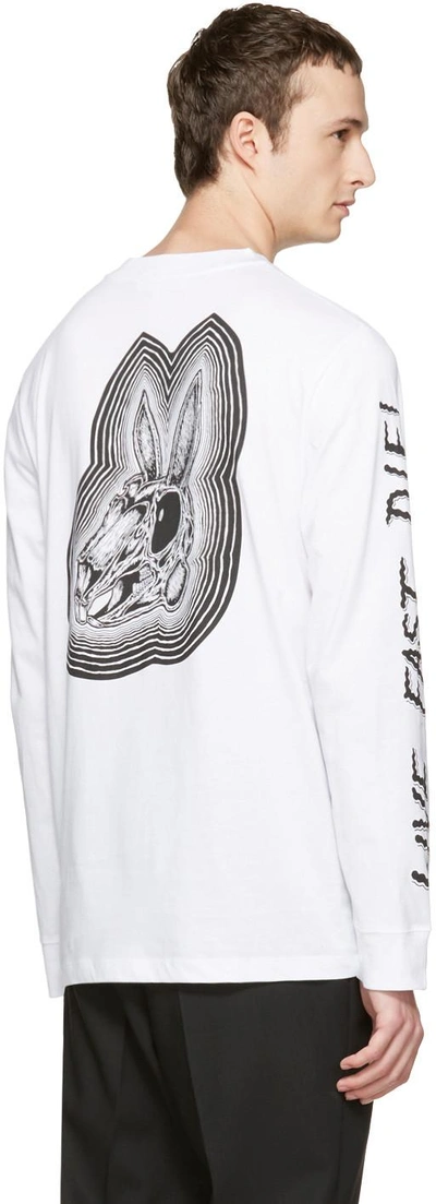 Shop Mcq By Alexander Mcqueen White Long Sleeve 'live Fast Die' T-shirt