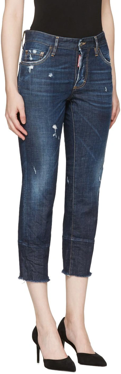 Shop Dsquared2 Blue Boyfriend Jeans