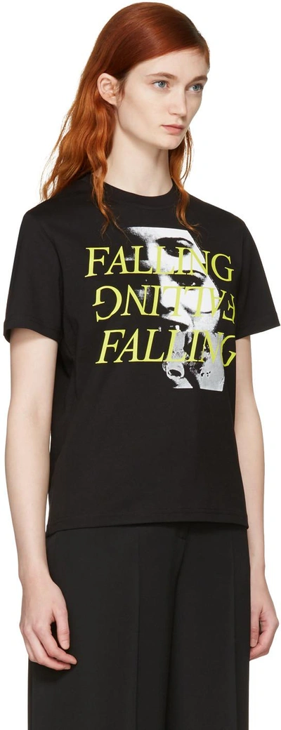 Shop Mcq By Alexander Mcqueen Black 'falling' T-shirt