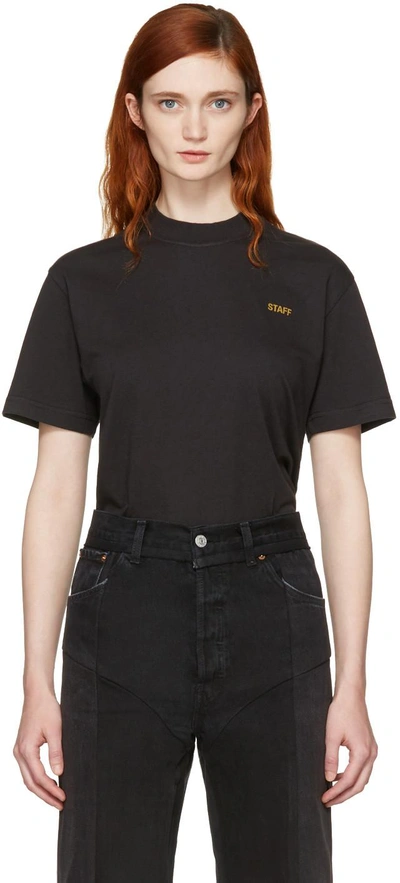 Shop Vetements Black Basic 'staff' T-shirt