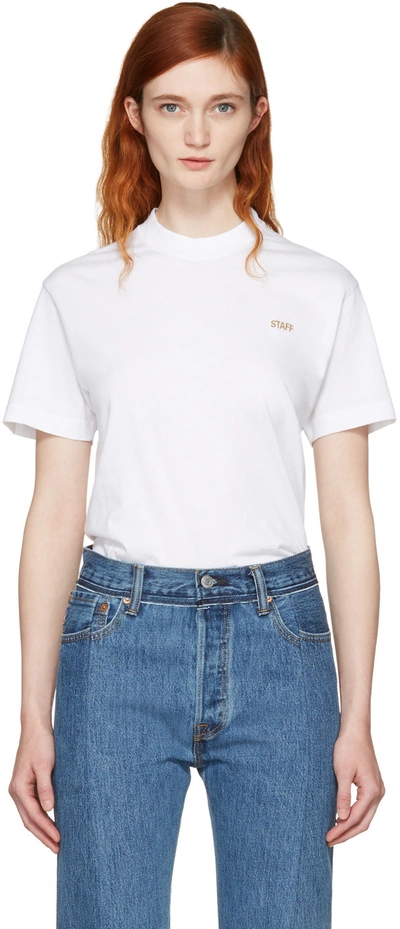 Vetements Printed Cotton-jersey T-shirt In White