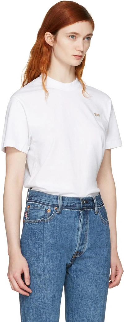 Shop Vetements White Basic 'staff' T-shirt