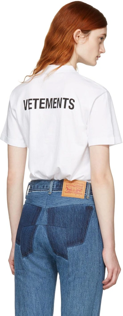 Shop Vetements White Basic 'staff' T-shirt