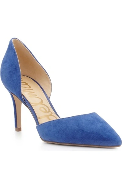 Sam Edelman Women's  'telsa' D'orsay Pointy Toe Pump In Indigo Blue Suede