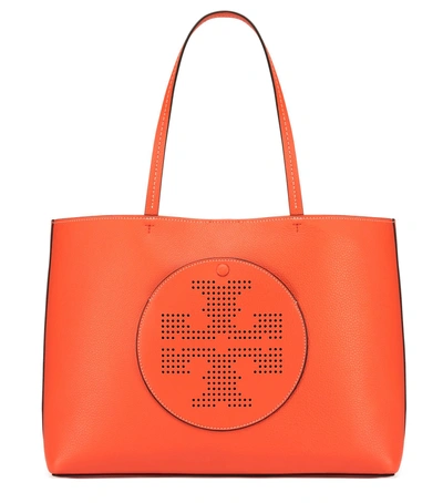 Tory Burch Perforated-logo Tote In Spiced Orange/camello