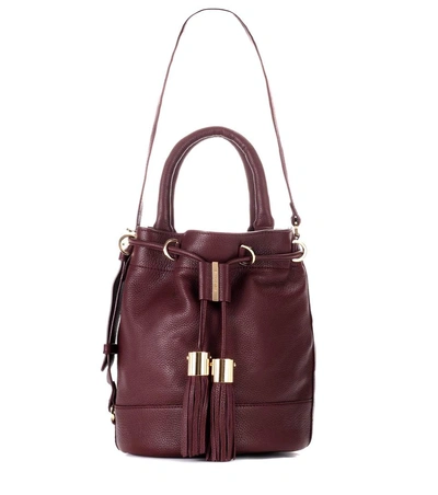 See By Chloé Vicki Large Leather Bucket Bag In Greeat