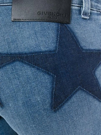 星星贴花紧身牛仔裤