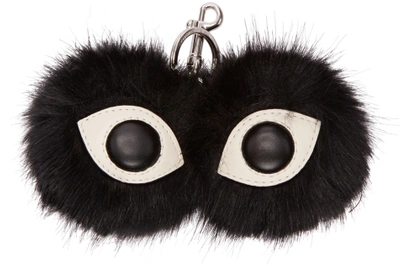 Shop Stella Mccartney Black Faux-fur Eyes Keychain