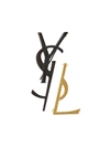 Saint Laurent Set Of Two Deconstructed Monogram Brooches In Black/gold