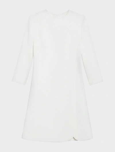 Dkny Three-quarter Sleeve Slit Dress In White