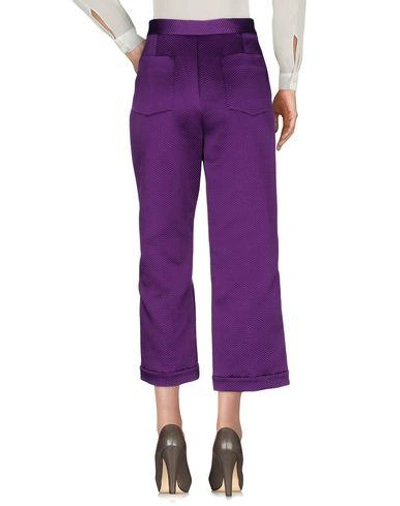 Shop M Missoni Casual Pants In Purple