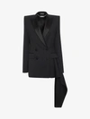 Alexander Mcqueen Asymmetric-drape Double-breasted Jacket In Black