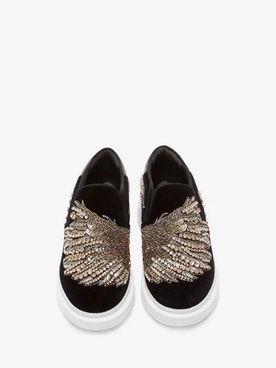 Shop Alexander Mcqueen Embroidered Slip-on Sneaker