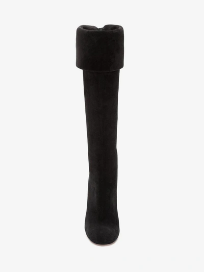Shop Alexander Mcqueen Bi-color Sculpted Heel Knee High Boot
