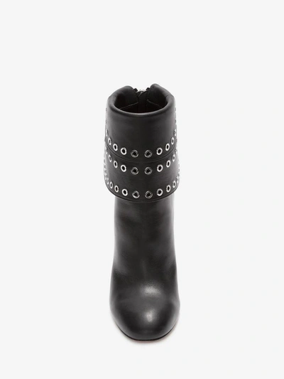 Shop Alexander Mcqueen Bi-color Sculpted Heel Eyelet Ankle Boot