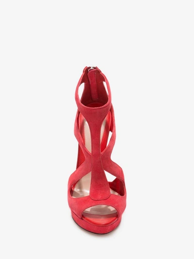 Shop Alexander Mcqueen Horn Heel Sandal In Red