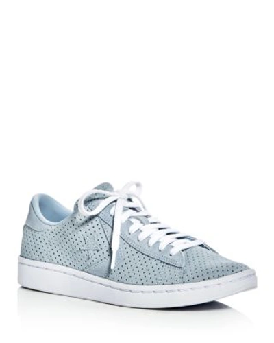 Converse Women's Pro Leather Perforated Suede Lace Up Trainers In Porpoise Blue