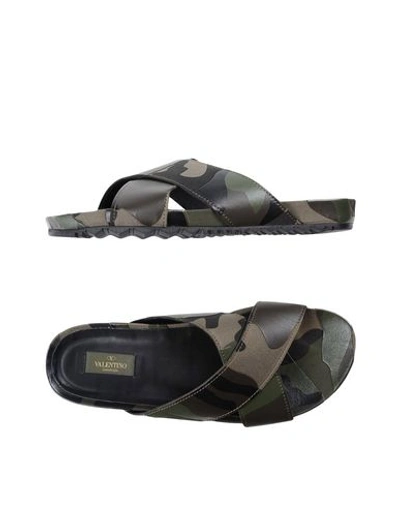 Valentino Garavani Sandals In Military Green
