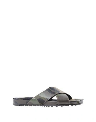 Shop Valentino Sandals In Military Green