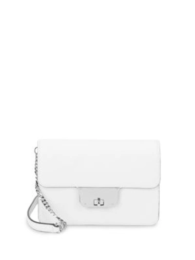 Milly Signature Leather Crossbody In White