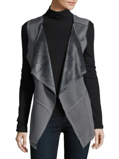 Bobi Open-front Faux-fur Vest In Grey