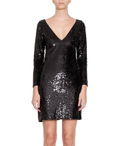 Amen Sequined Embroidery Dress In Nero