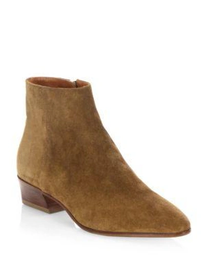 Shop Aquatalia Fire Leather Ankle Boots In Walnut