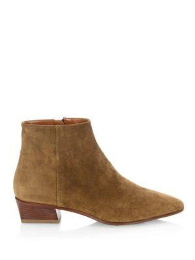 Shop Aquatalia Fire Leather Ankle Boots In Walnut