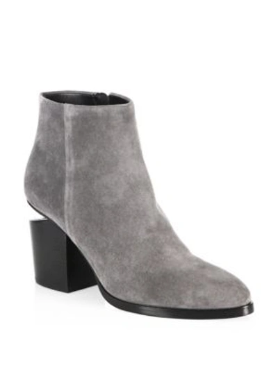 Shop Alexander Wang Gabi Tilt-heel Suede Booties In Mink