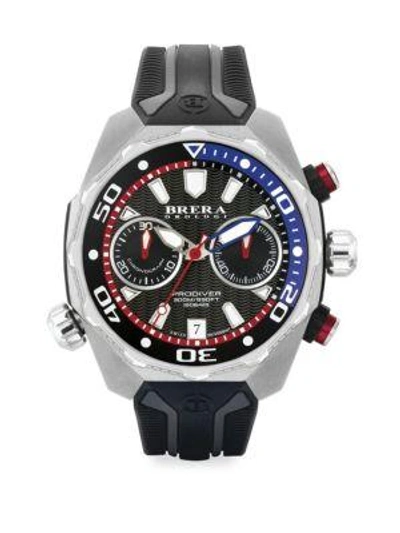 Shop Brera Orologi Pro Diver Stainless Steel & Rubber Strap Watch In Silver