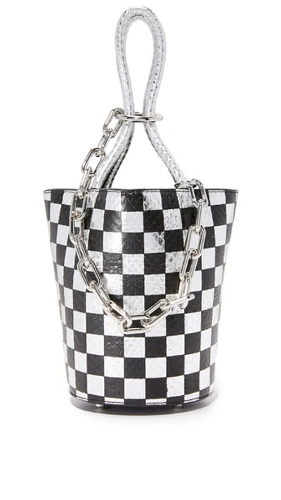 Shop Alexander Wang Checkerboard Roxy Mini Bucket Bag In Black