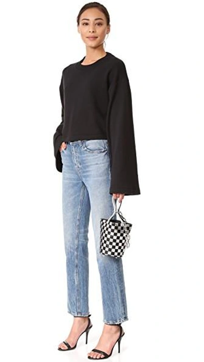 Shop Alexander Wang Checkerboard Roxy Mini Bucket Bag In Black