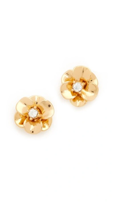 Shop Kate Spade Shine On Flower Stud Earrings In Gold