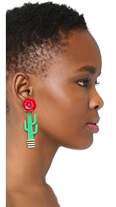 Shop Kate Spade Cactus Statement Earrings In Multi