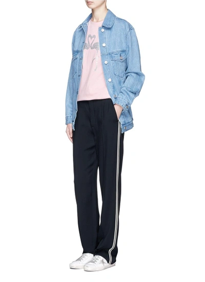 Shop Etre Cecile Flamingo And Star Appliqué Oversized Denim Jacket