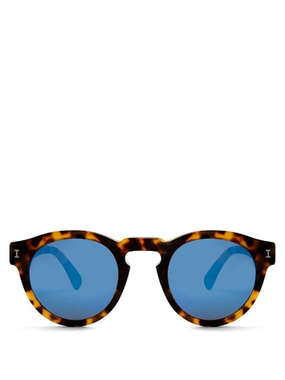 Illesteva Leonard Mirrored Sunglasses In Tonal-brown Tortoiseshell