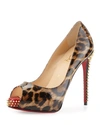 CHRISTIAN LOUBOUTIN NVPS LEOPARD-PRINT RED SOLE PUMP, BROWN